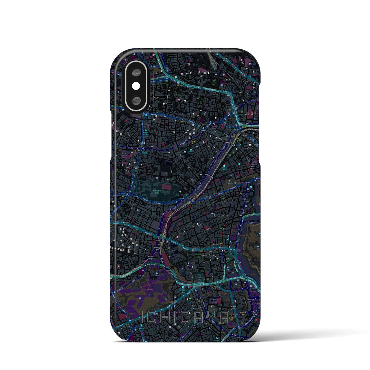 【市ケ谷(東京都)】地図柄iPhoneケース(バックカバータイプ)