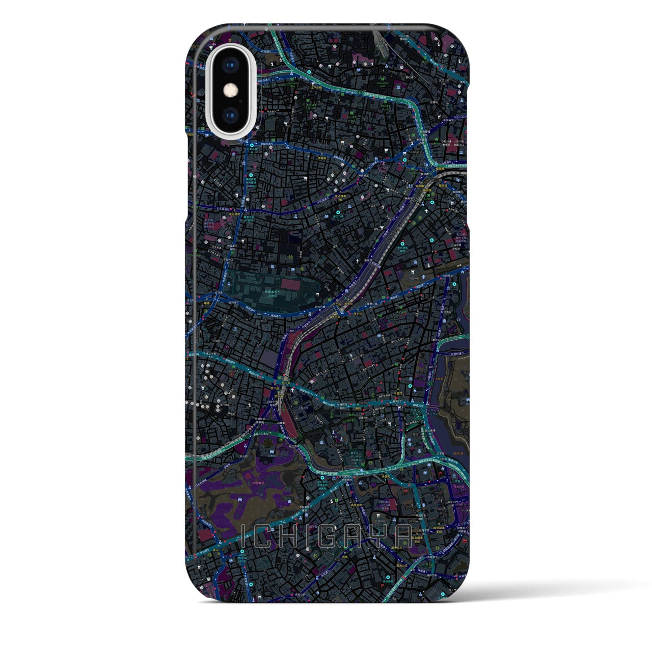 【市ケ谷(東京都)】地図柄iPhoneケース(バックカバータイプ)