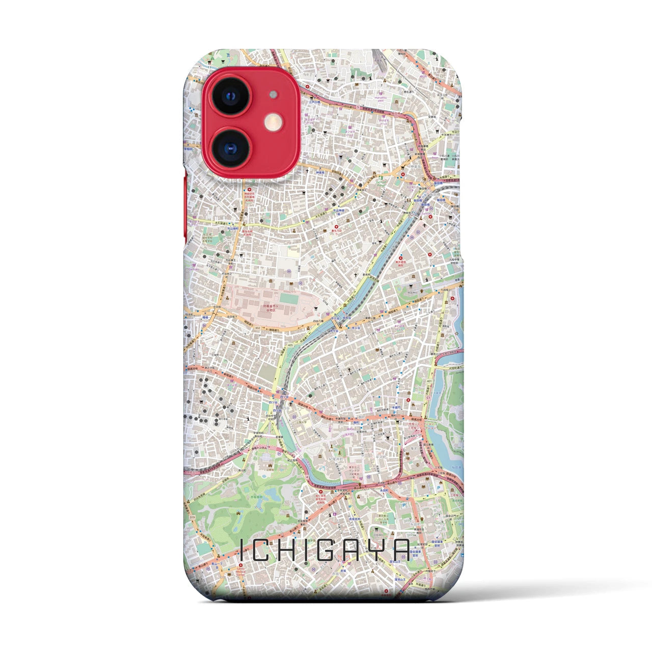 【市ケ谷(東京都)】地図柄iPhoneケース(バックカバータイプ)