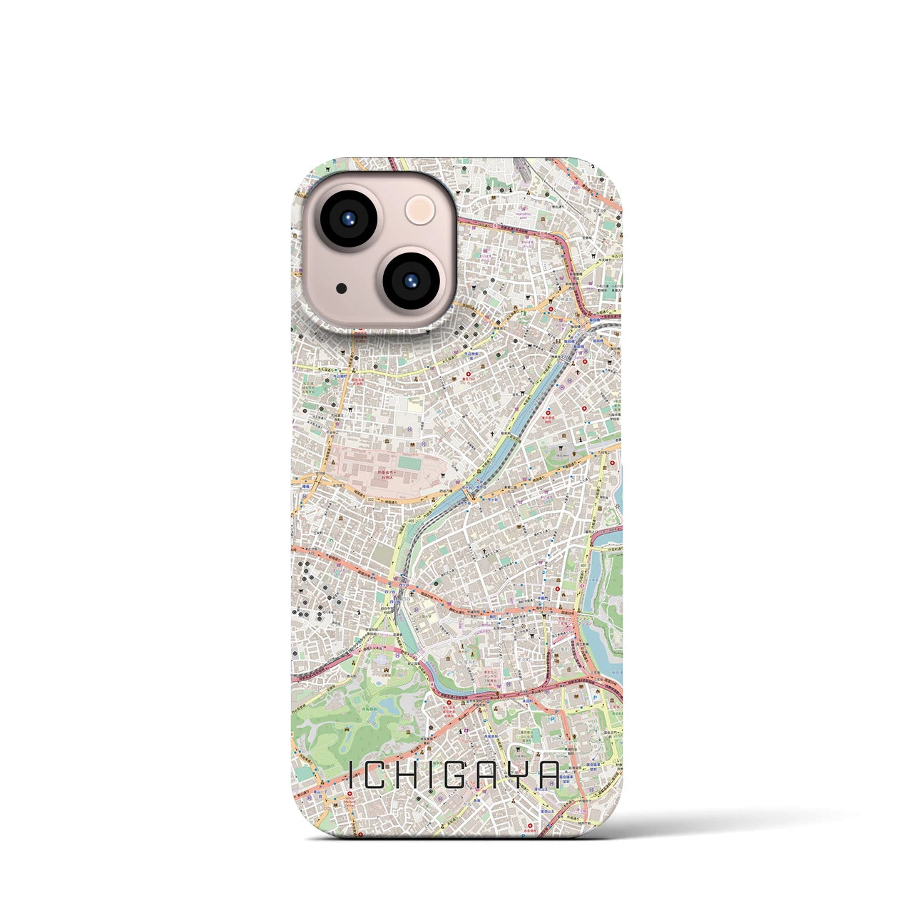 【市ケ谷(東京都)】地図柄iPhoneケース(バックカバータイプ)