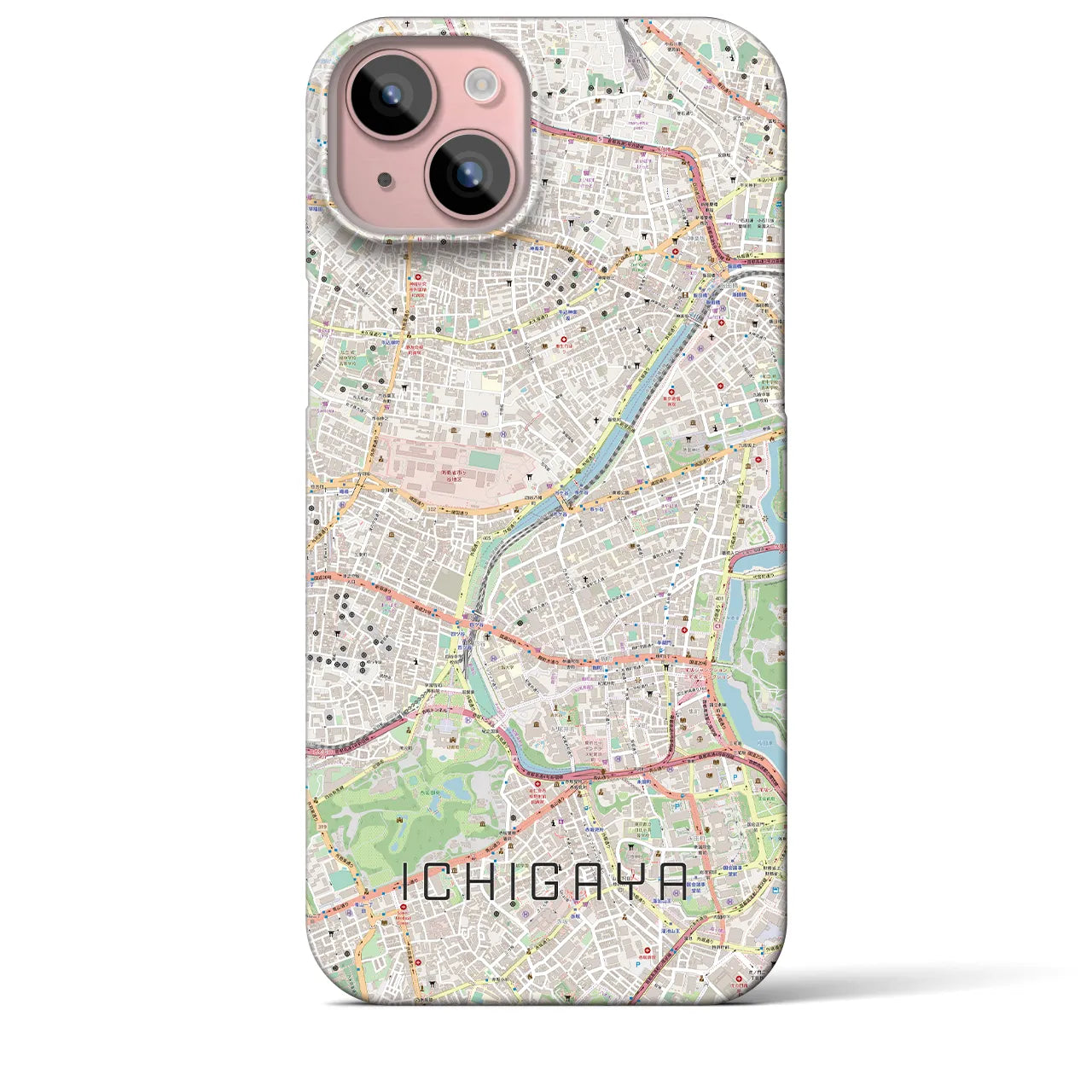【市ケ谷(東京都)】地図柄iPhoneケース(バックカバータイプ)