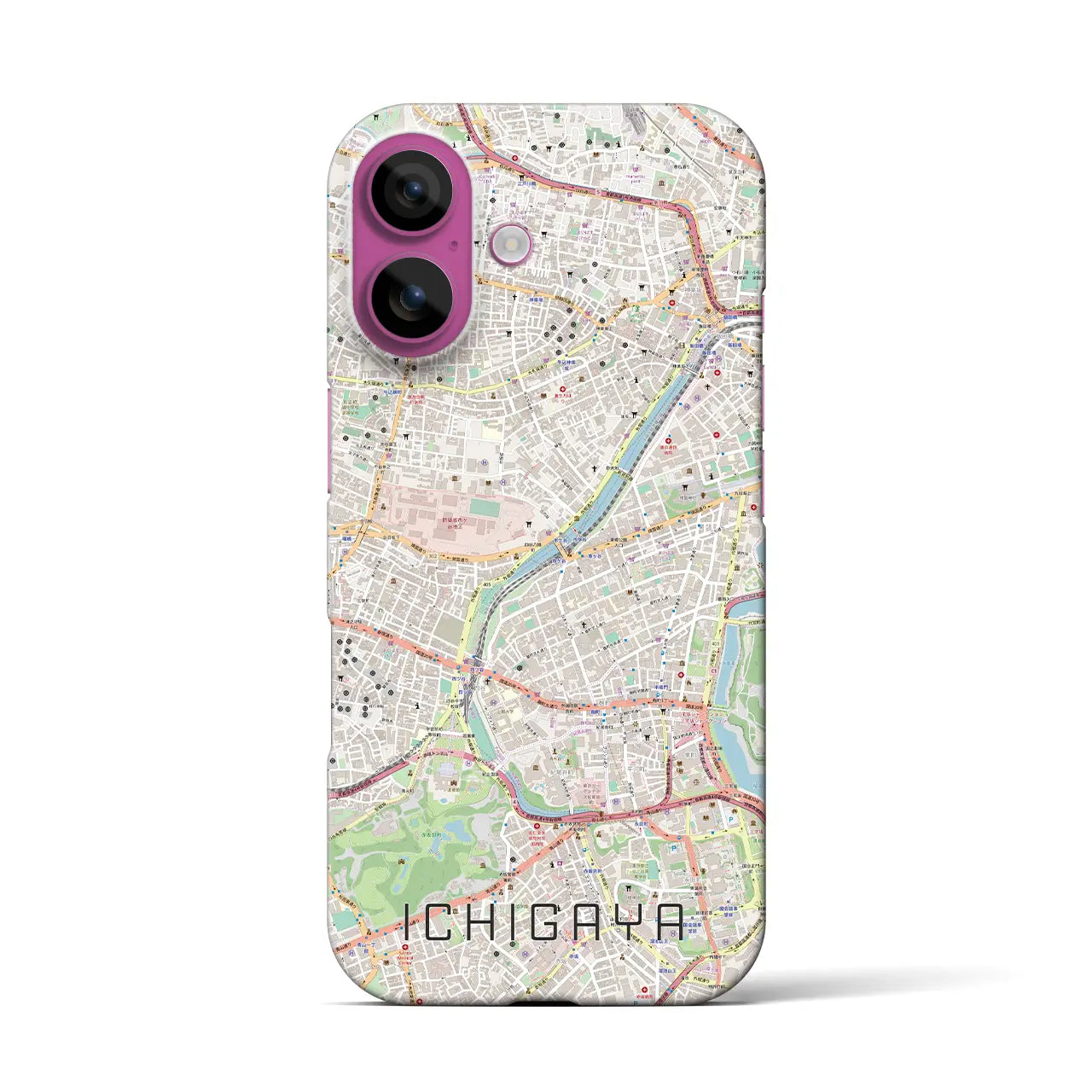 【市ケ谷(東京都)】地図柄iPhoneケース(バックカバータイプ)