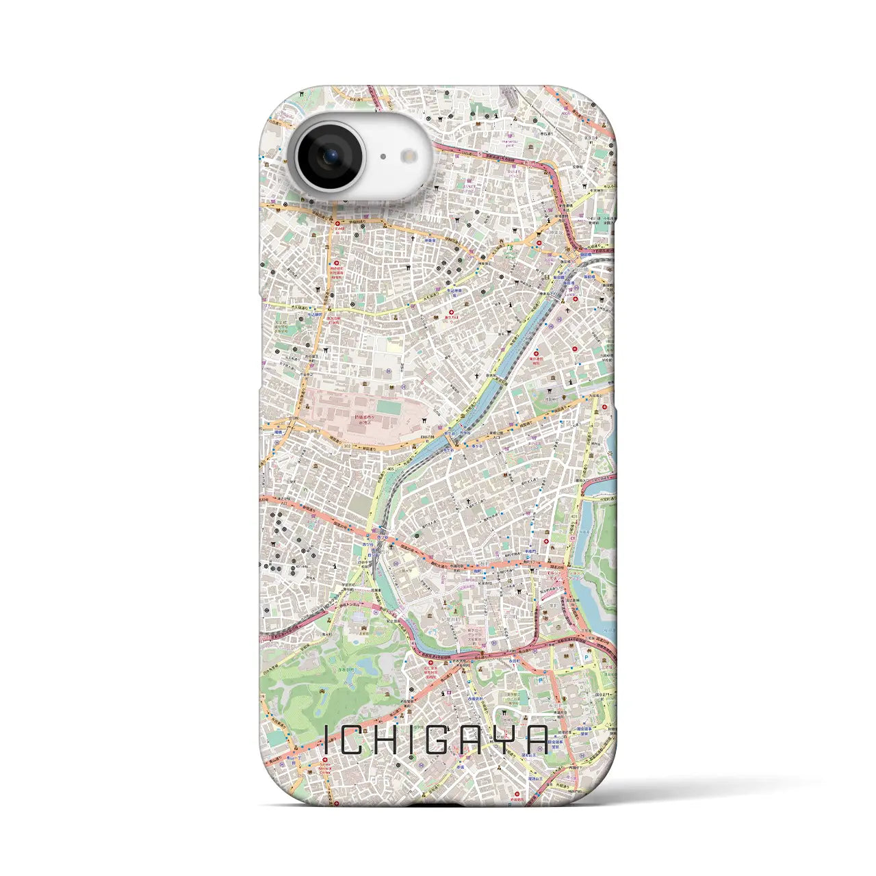 【市ケ谷(東京都)】地図柄iPhoneケース(バックカバータイプ)