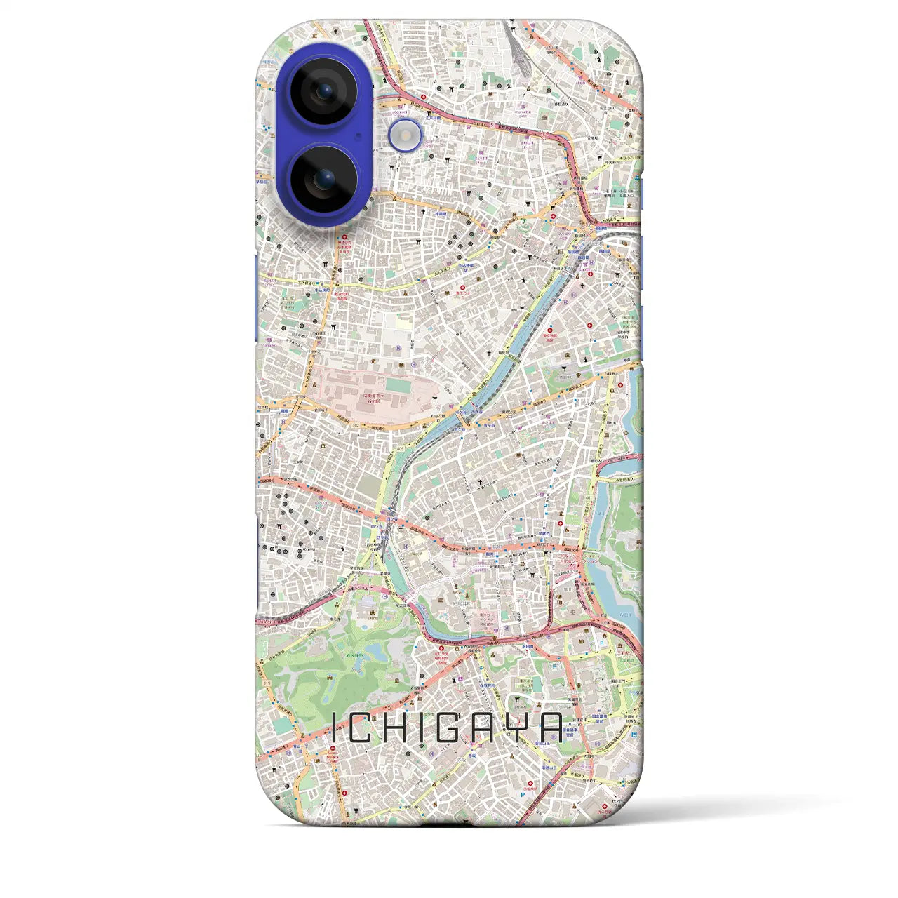 【市ケ谷(東京都)】地図柄iPhoneケース(バックカバータイプ)ナチュラル・iPhone 16 Pro Max 用