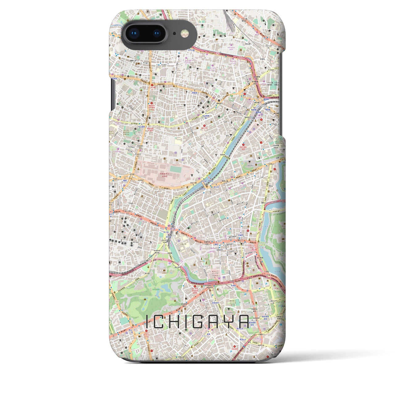 【市ケ谷(東京都)】地図柄iPhoneケース(バックカバータイプ)