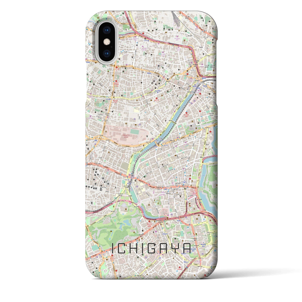 【市ケ谷(東京都)】地図柄iPhoneケース(バックカバータイプ)