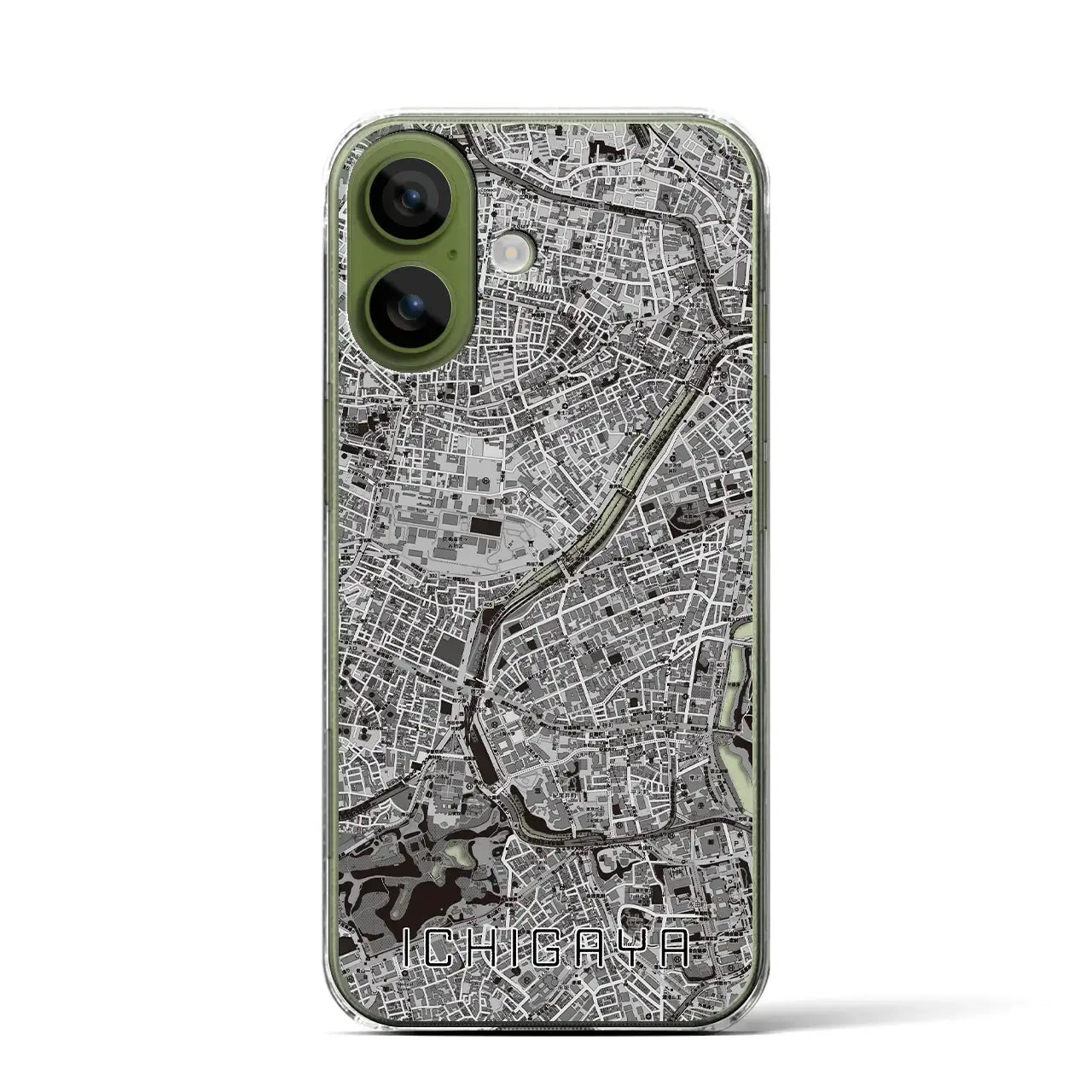 【市ケ谷(東京都)】地図柄iPhoneケース(クリアタイプ)モノトーン・iPhone 17 Pro Max 用