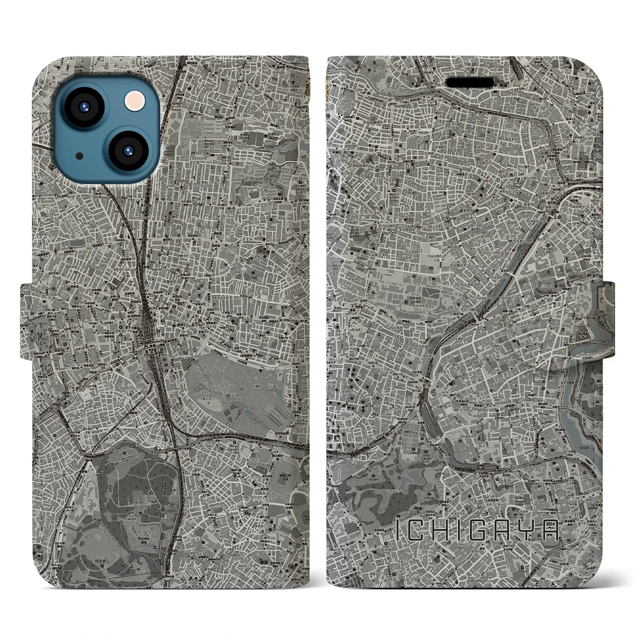 【市ケ谷(東京都)】地図柄iPhoneケース(手帳タイプ)