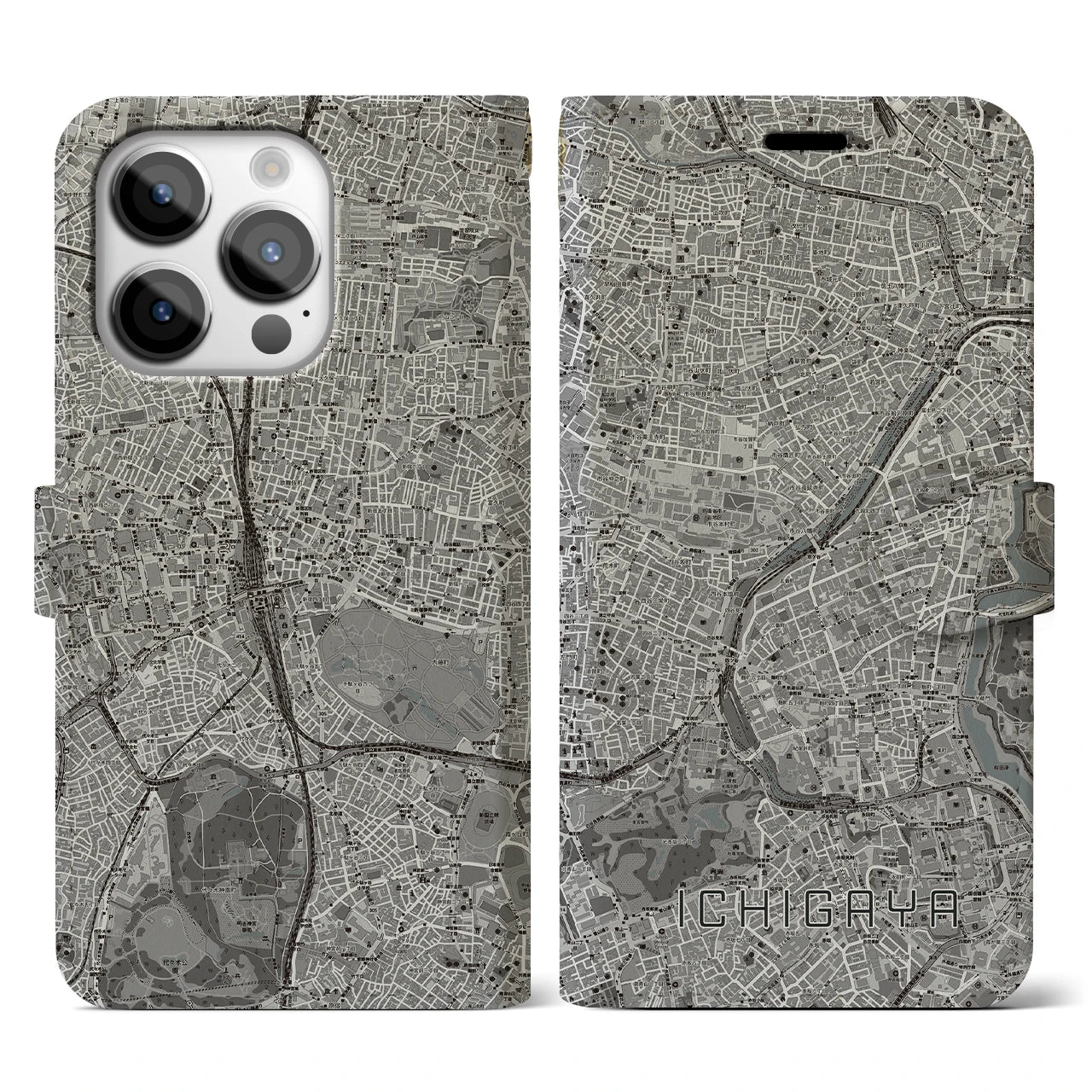 【市ケ谷(東京都)】地図柄iPhoneケース(手帳タイプ)