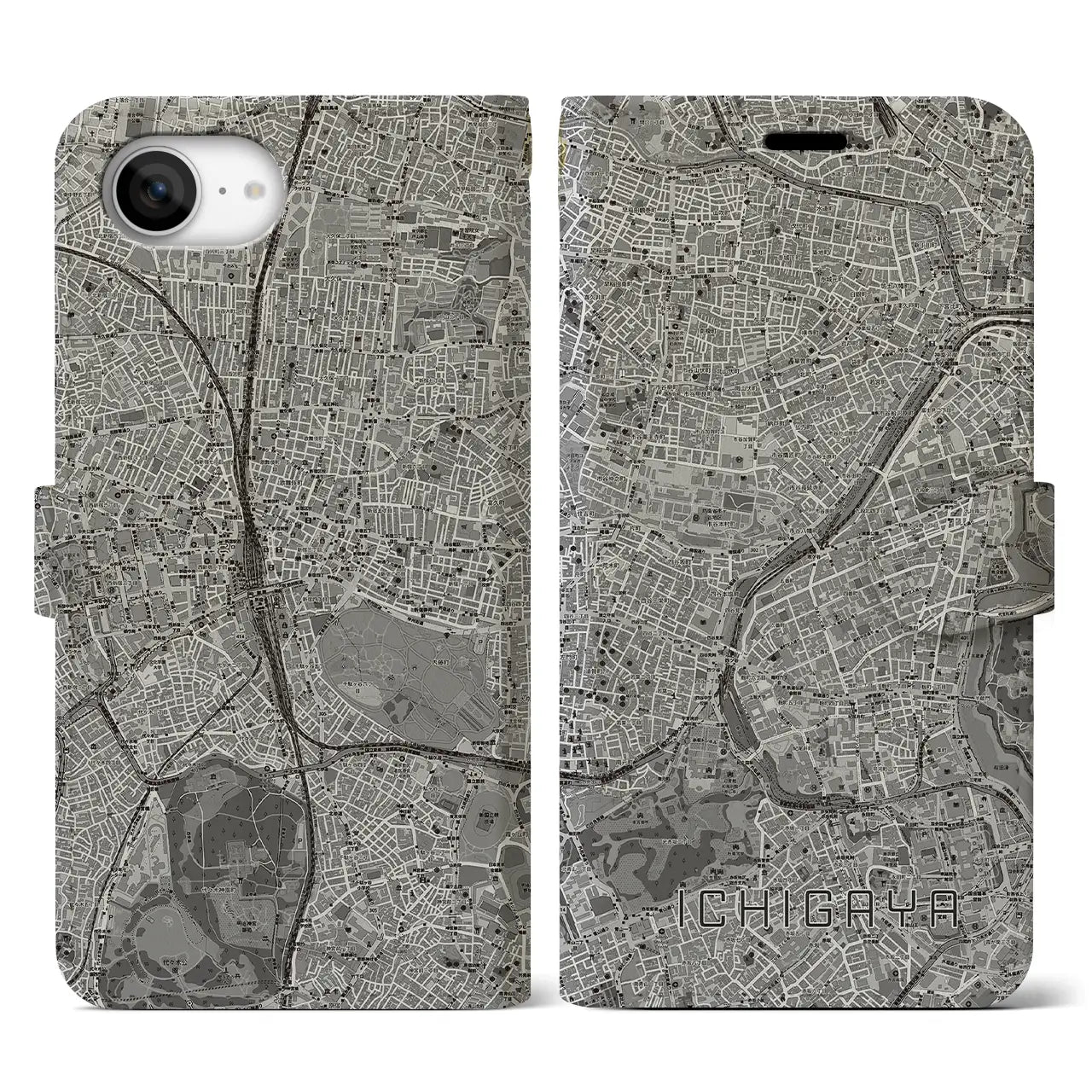 【市ケ谷(東京都)】地図柄iPhoneケース(手帳タイプ)