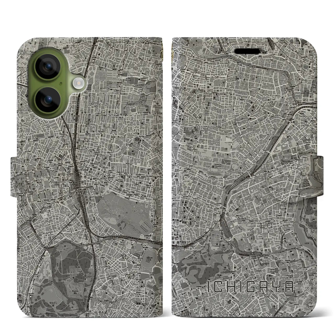 【市ケ谷(東京都)】地図柄iPhoneケース(手帳タイプ)