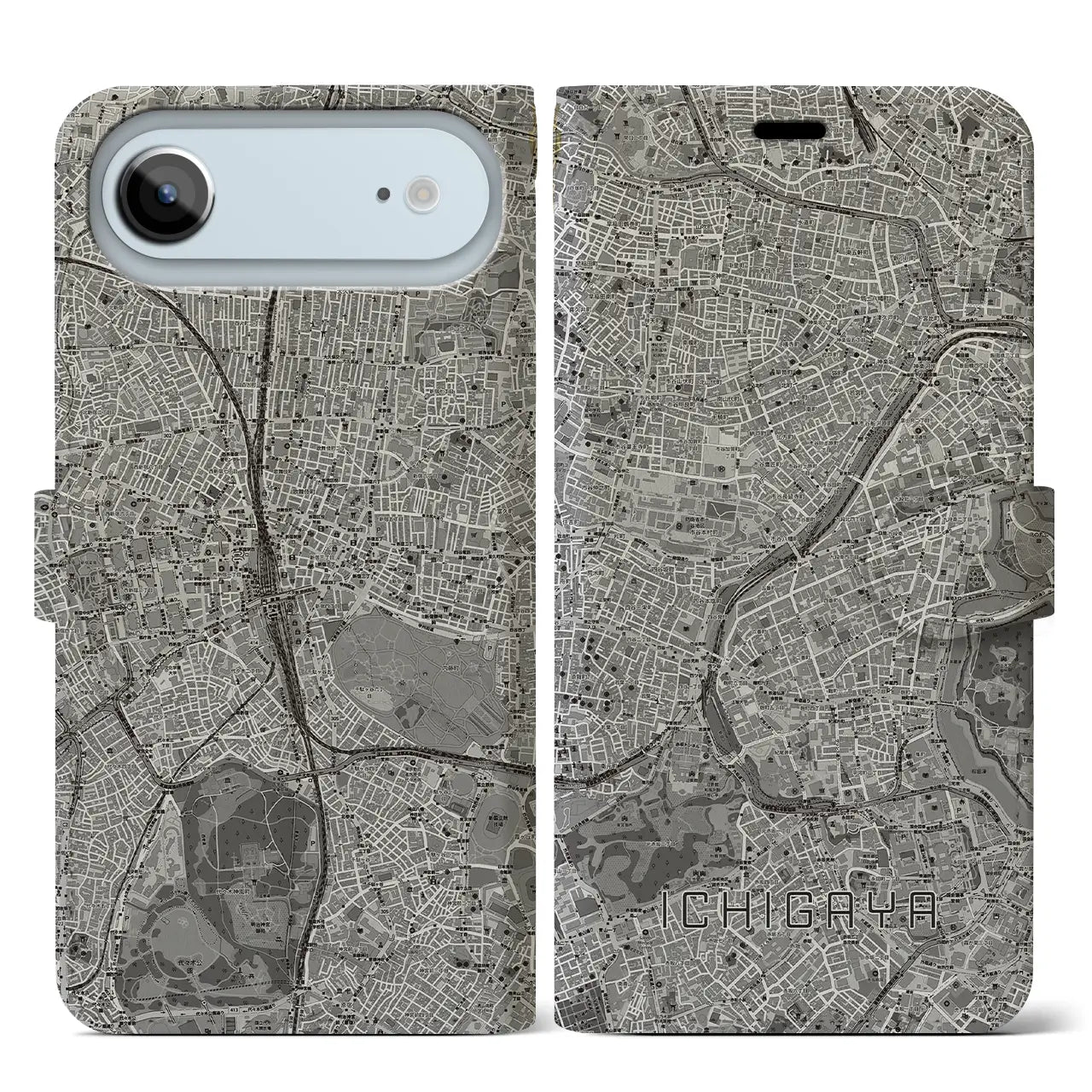 【市ケ谷(東京都)】地図柄iPhoneケース(手帳タイプ)