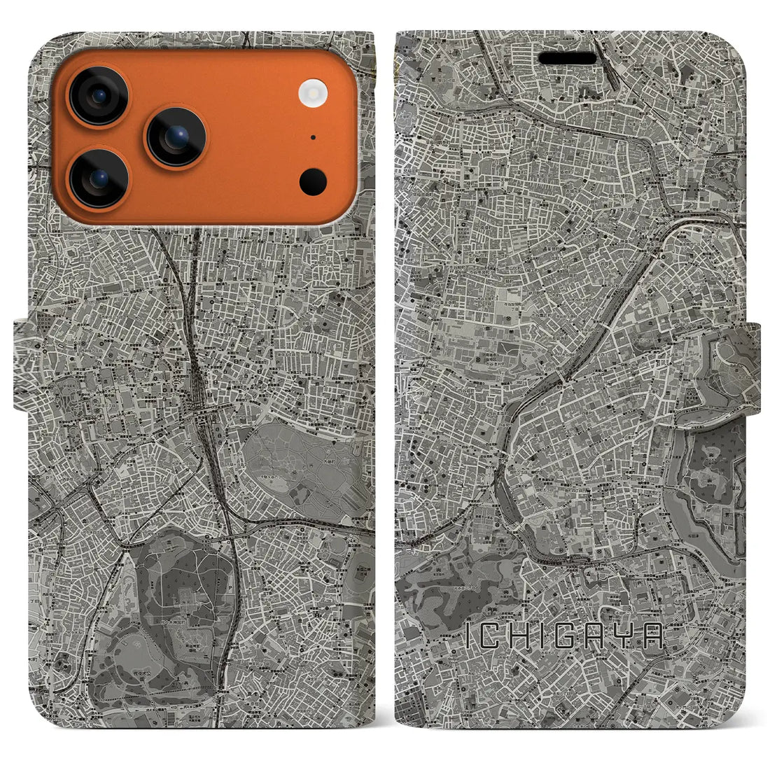 【市ケ谷(東京都)】地図柄iPhoneケース(手帳タイプ)