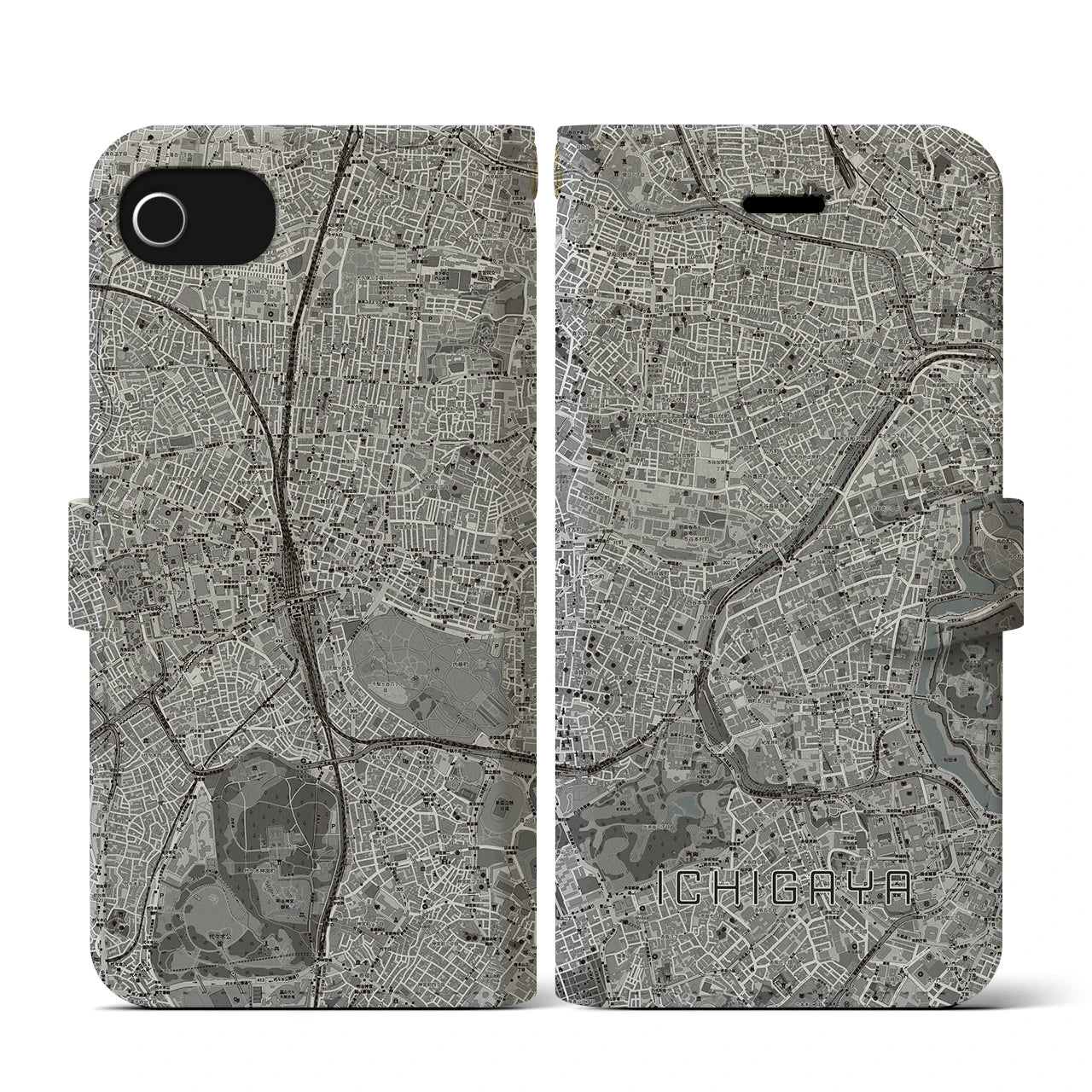 【市ケ谷(東京都)】地図柄iPhoneケース(手帳タイプ)