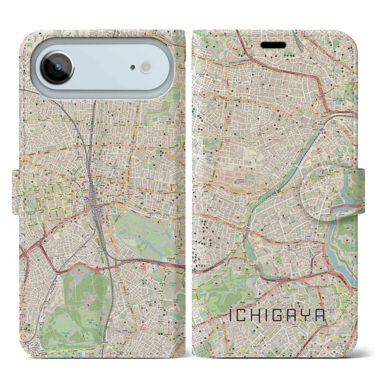 【市ケ谷(東京都)】地図柄iPhoneケース(手帳タイプ)