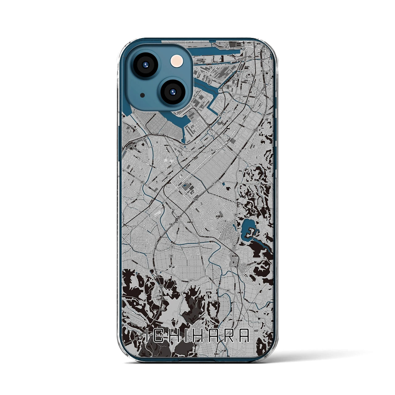【市原(千葉県)】地図柄iPhoneケース(クリアタイプ)