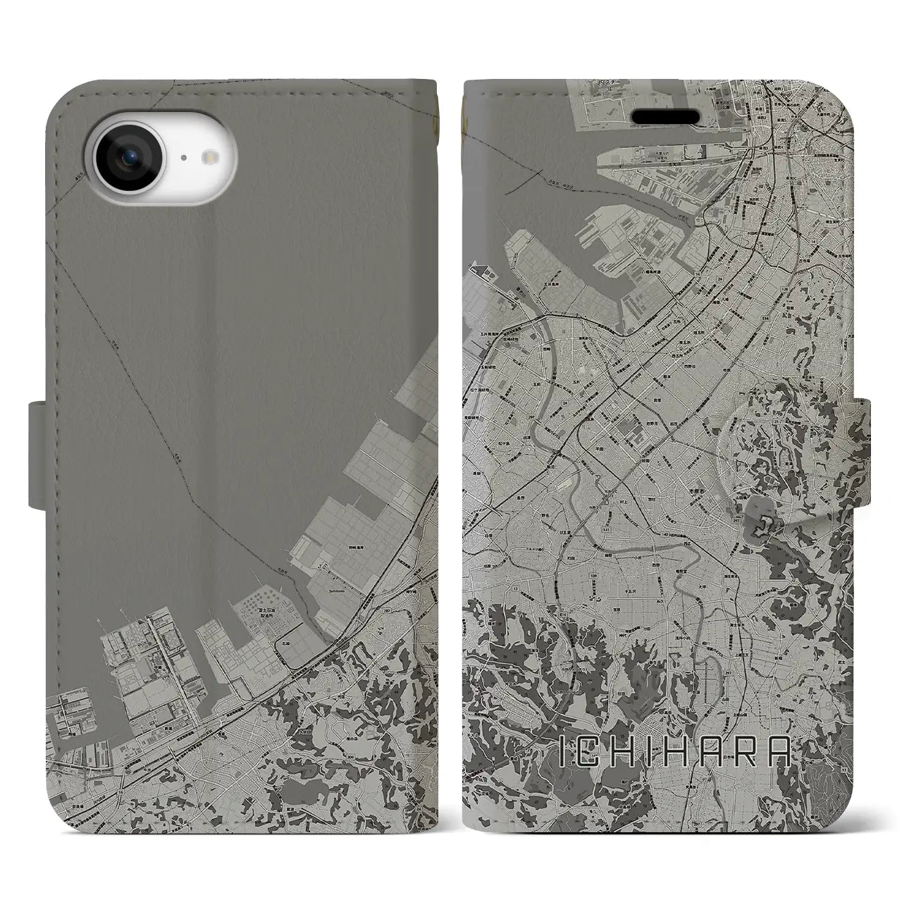 【市原(千葉県)】地図柄iPhoneケース(手帳タイプ)