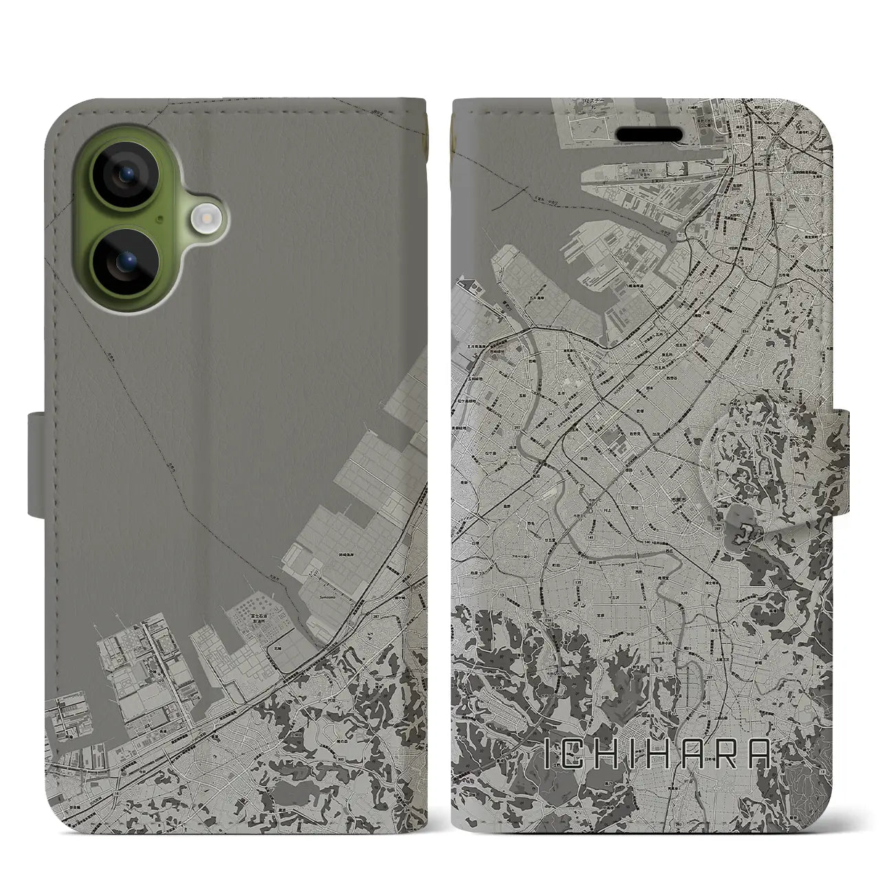 【市原(千葉県)】地図柄iPhoneケース(手帳タイプ)