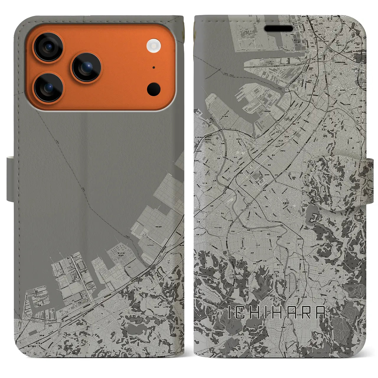 【市原(千葉県)】地図柄iPhoneケース(手帳タイプ)