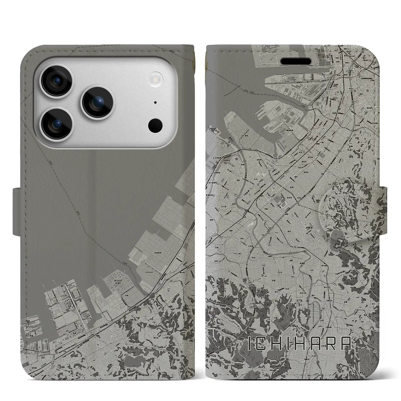 【市原(千葉県)】地図柄iPhoneケース(手帳タイプ)