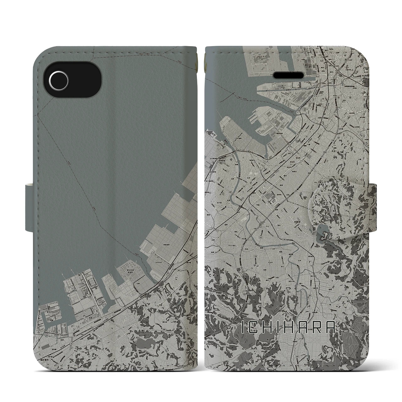 【市原(千葉県)】地図柄iPhoneケース(手帳タイプ)