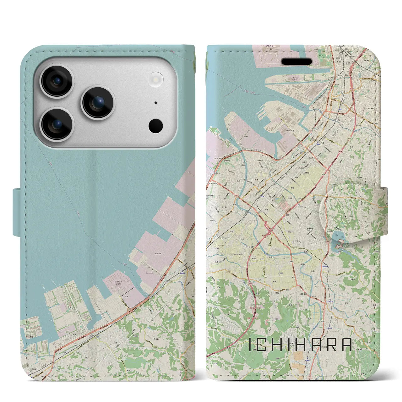 【市原(千葉県)】地図柄iPhoneケース(手帳タイプ)