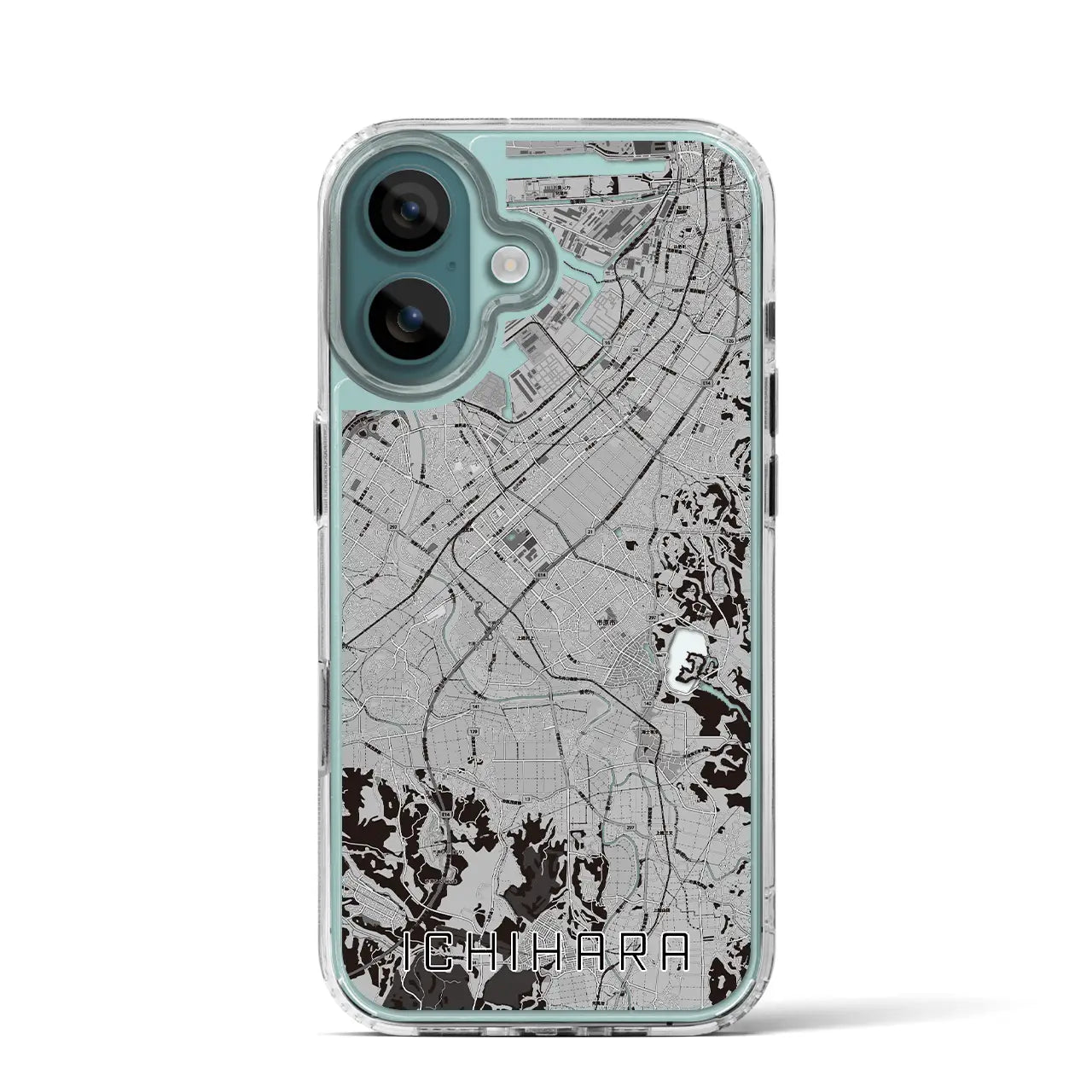 【市原(千葉県)】地図柄iPhoneケース(MagSafeタイプ)モノトーン・iPhone 16 Pro 用