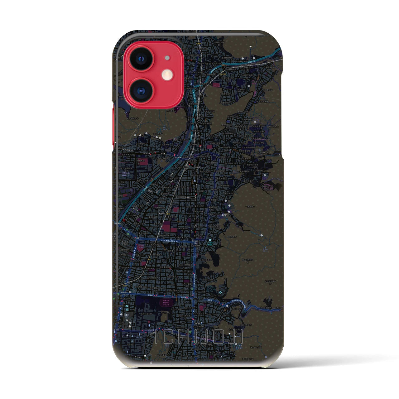 【一乗寺(京都府)】地図柄iPhoneケース(バックカバータイプ)