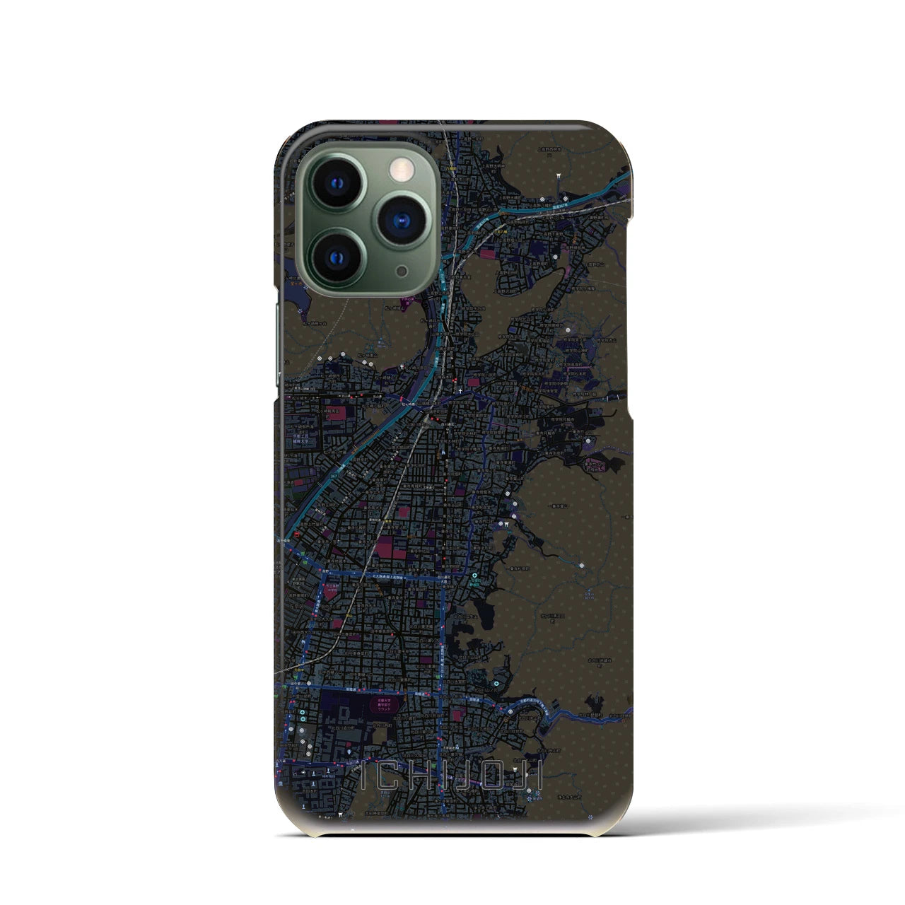 【一乗寺(京都府)】地図柄iPhoneケース(バックカバータイプ)