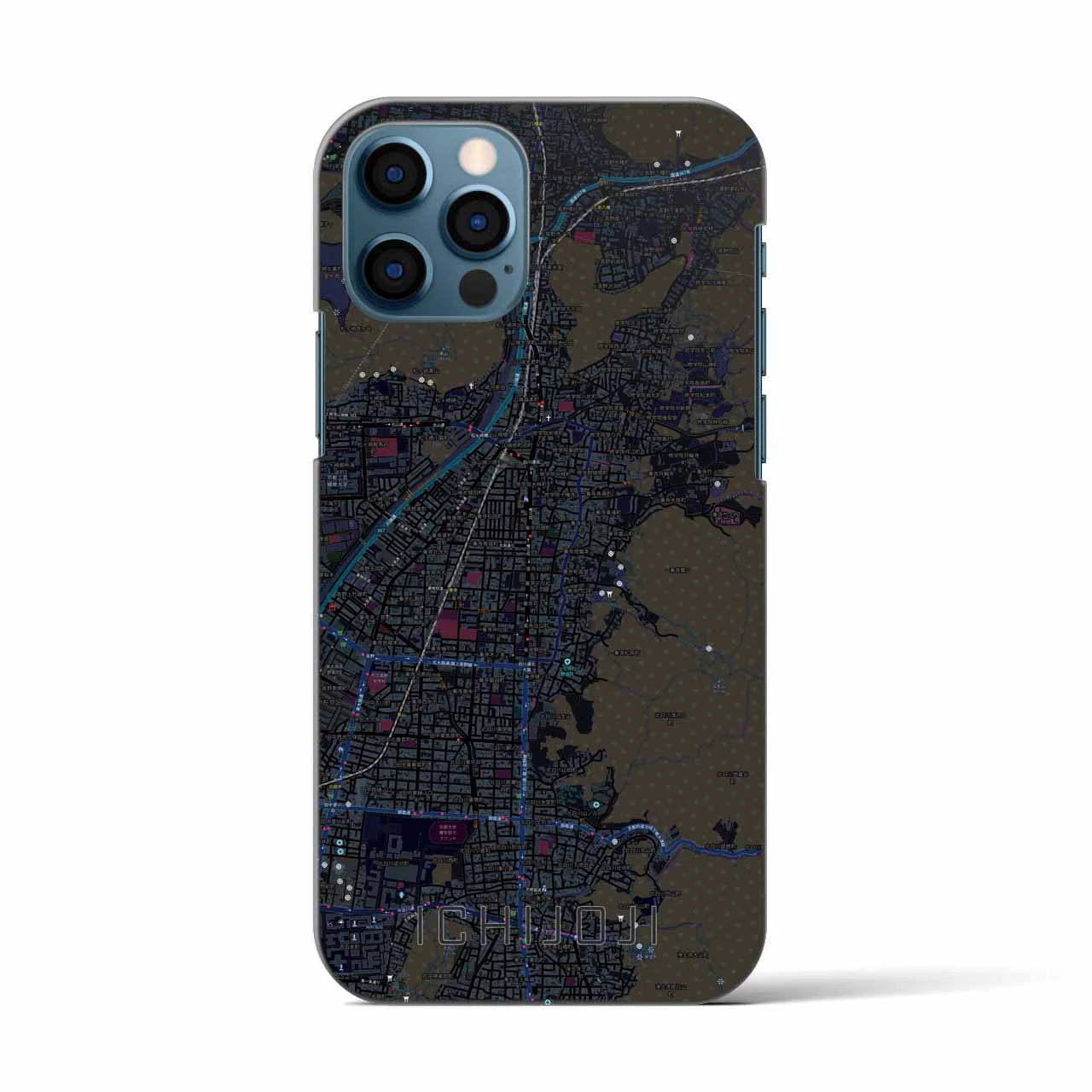 【一乗寺(京都府)】地図柄iPhoneケース(バックカバータイプ)