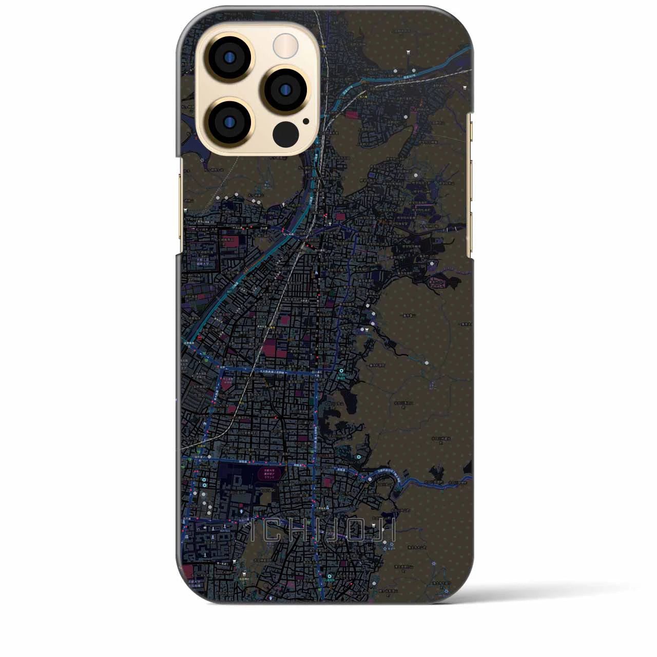 【一乗寺(京都府)】地図柄iPhoneケース(バックカバータイプ)