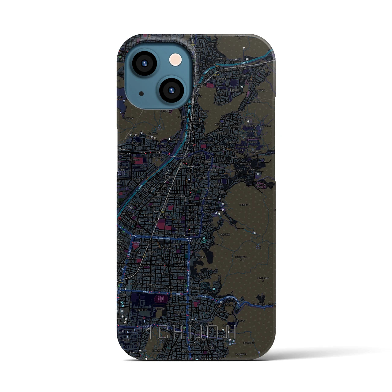 【一乗寺(京都府)】地図柄iPhoneケース(バックカバータイプ)