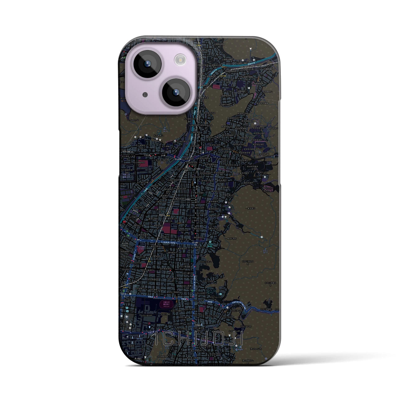 【一乗寺(京都府)】地図柄iPhoneケース(バックカバータイプ)