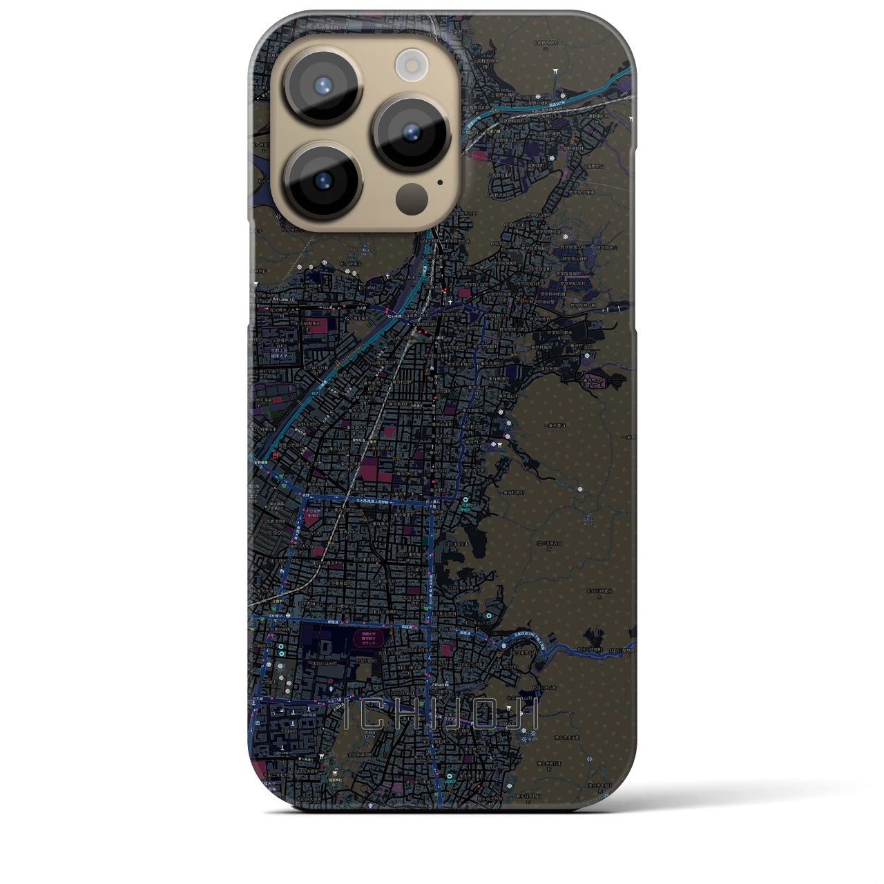 【一乗寺(京都府)】地図柄iPhoneケース(バックカバータイプ)