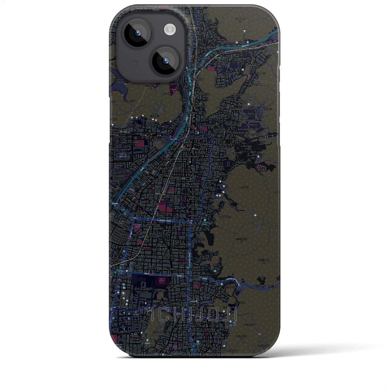 【一乗寺(京都府)】地図柄iPhoneケース(バックカバータイプ)