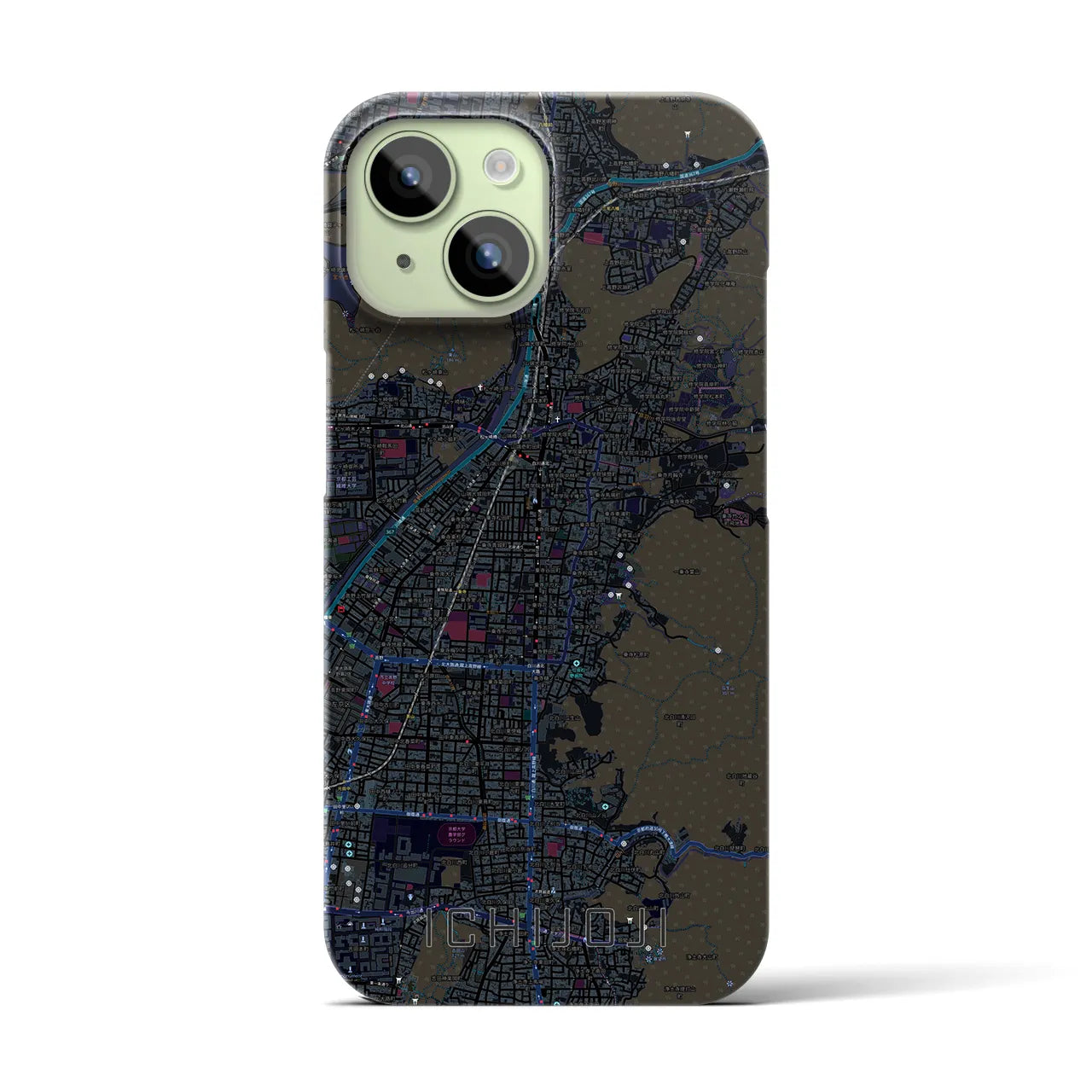 【一乗寺(京都府)】地図柄iPhoneケース(バックカバータイプ)