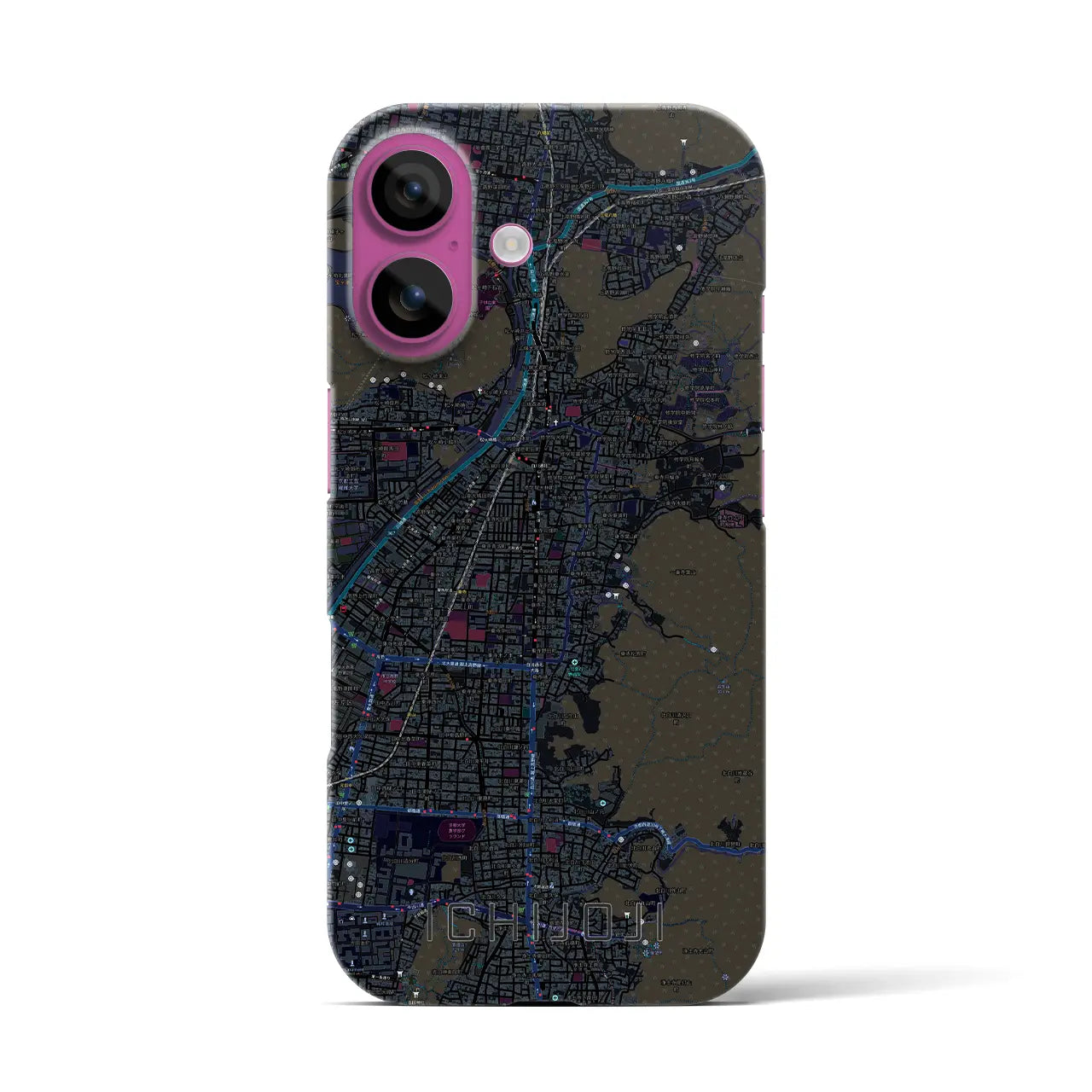 【一乗寺(京都府)】地図柄iPhoneケース(バックカバータイプ)