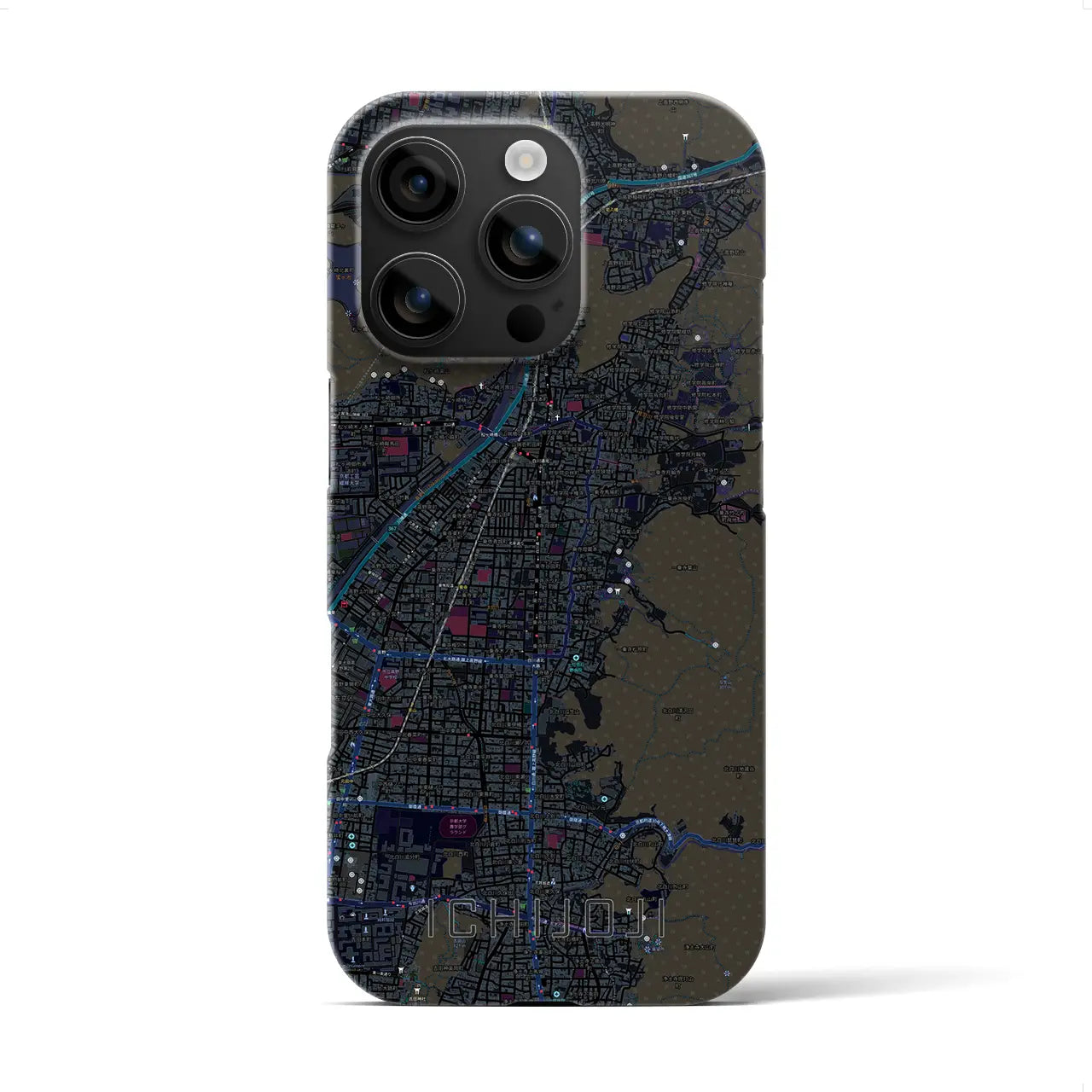 【一乗寺(京都府)】地図柄iPhoneケース(バックカバータイプ)