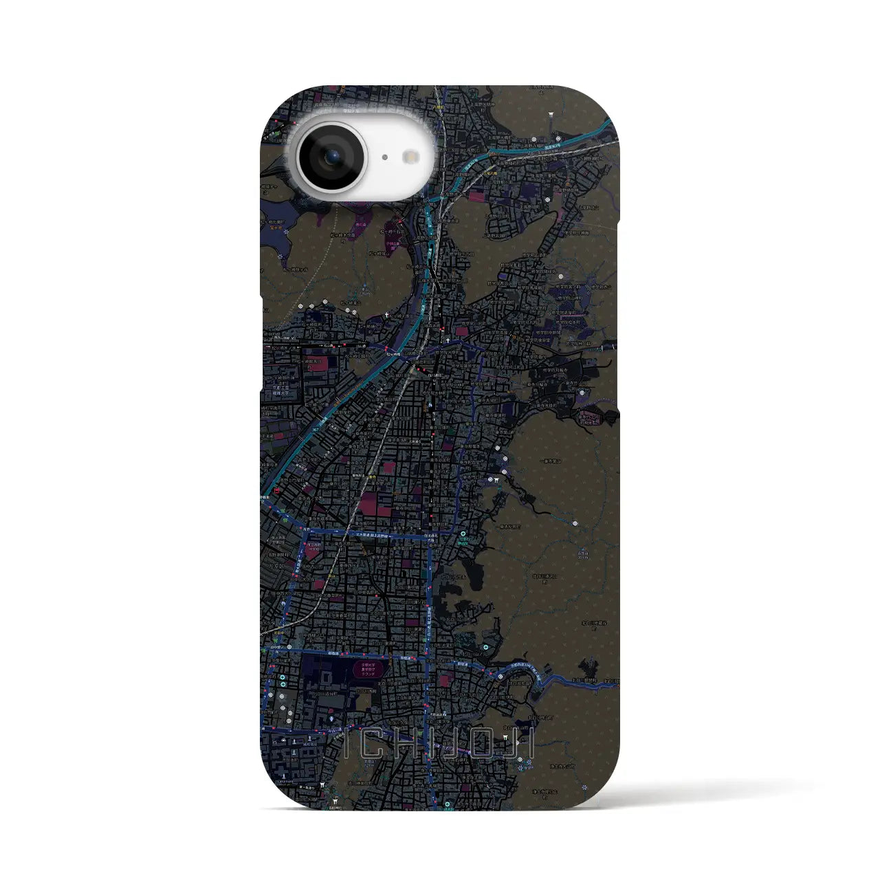 【一乗寺(京都府)】地図柄iPhoneケース(バックカバータイプ)