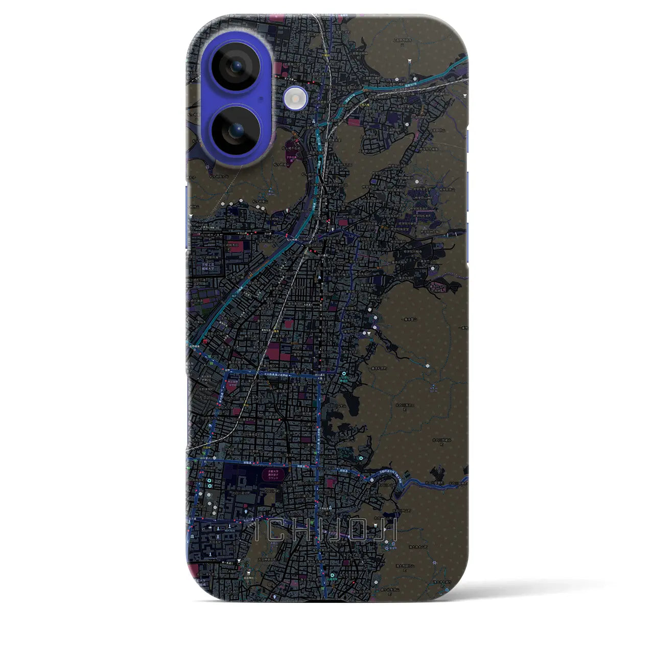 【一乗寺(京都府)】地図柄iPhoneケース(バックカバータイプ)