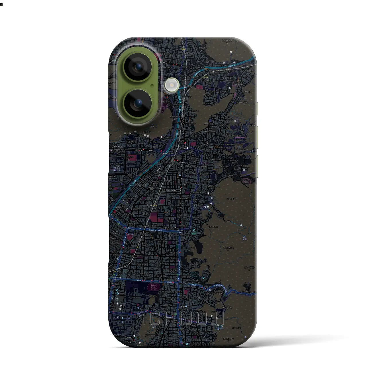 【一乗寺(京都府)】地図柄iPhoneケース(バックカバータイプ)