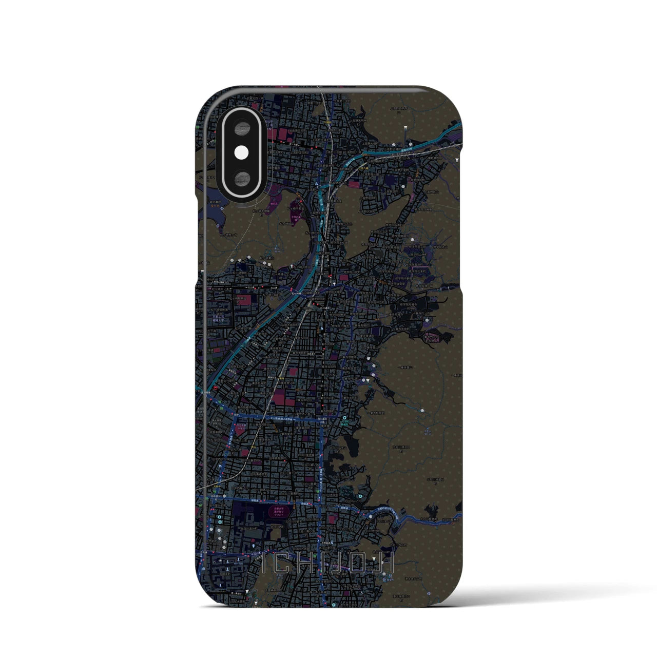 【一乗寺(京都府)】地図柄iPhoneケース(バックカバータイプ)