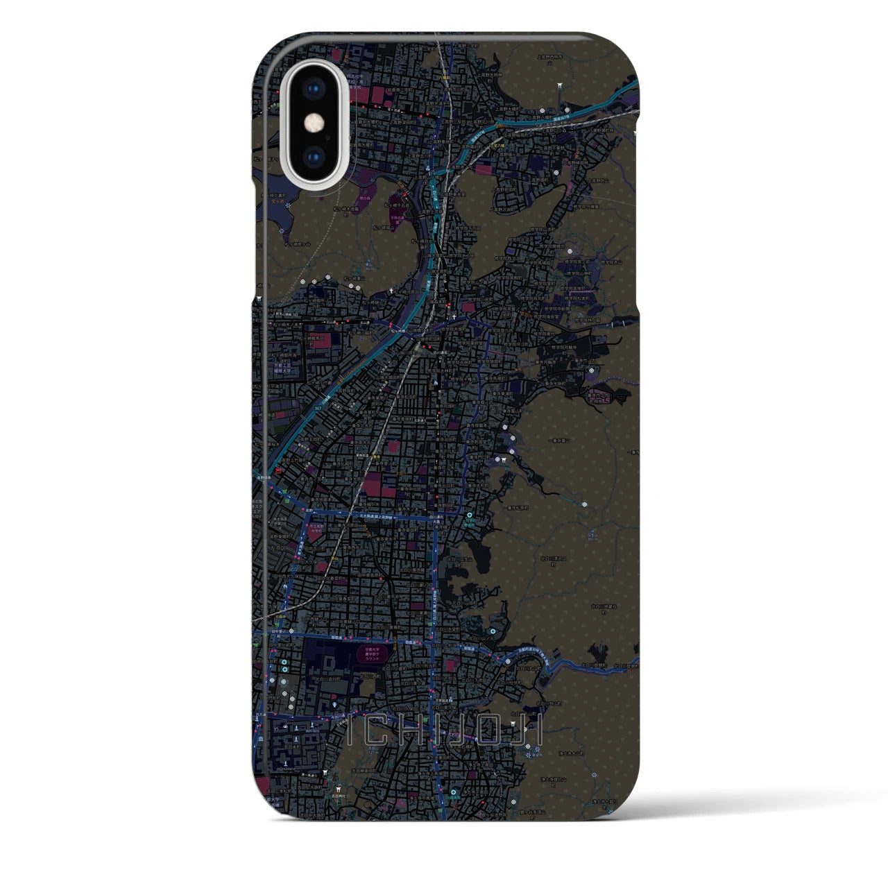 【一乗寺(京都府)】地図柄iPhoneケース(バックカバータイプ)