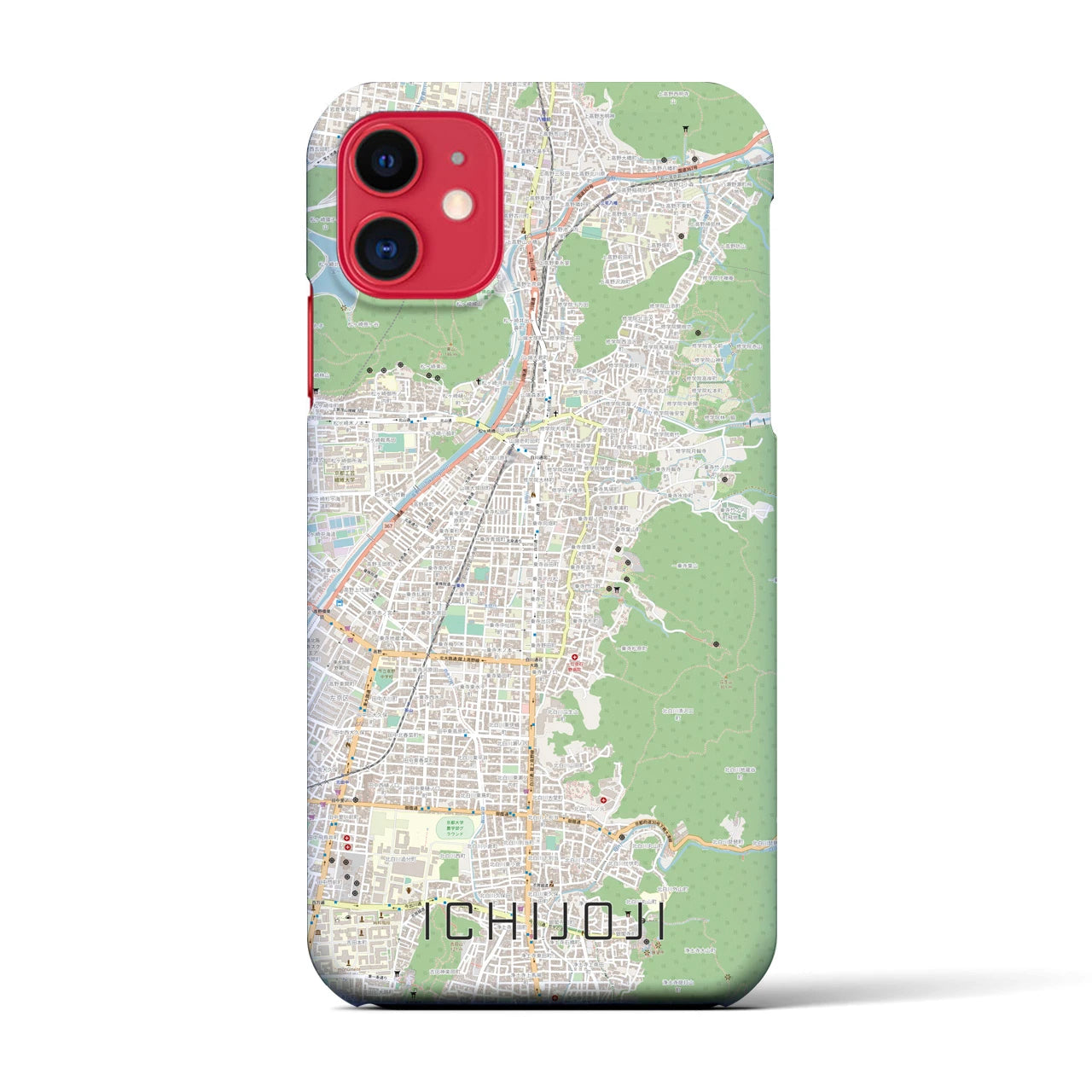 【一乗寺(京都府)】地図柄iPhoneケース(バックカバータイプ)