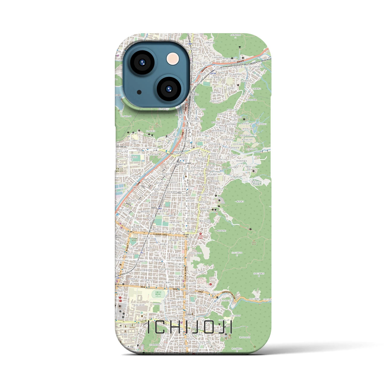 【一乗寺(京都府)】地図柄iPhoneケース(バックカバータイプ)