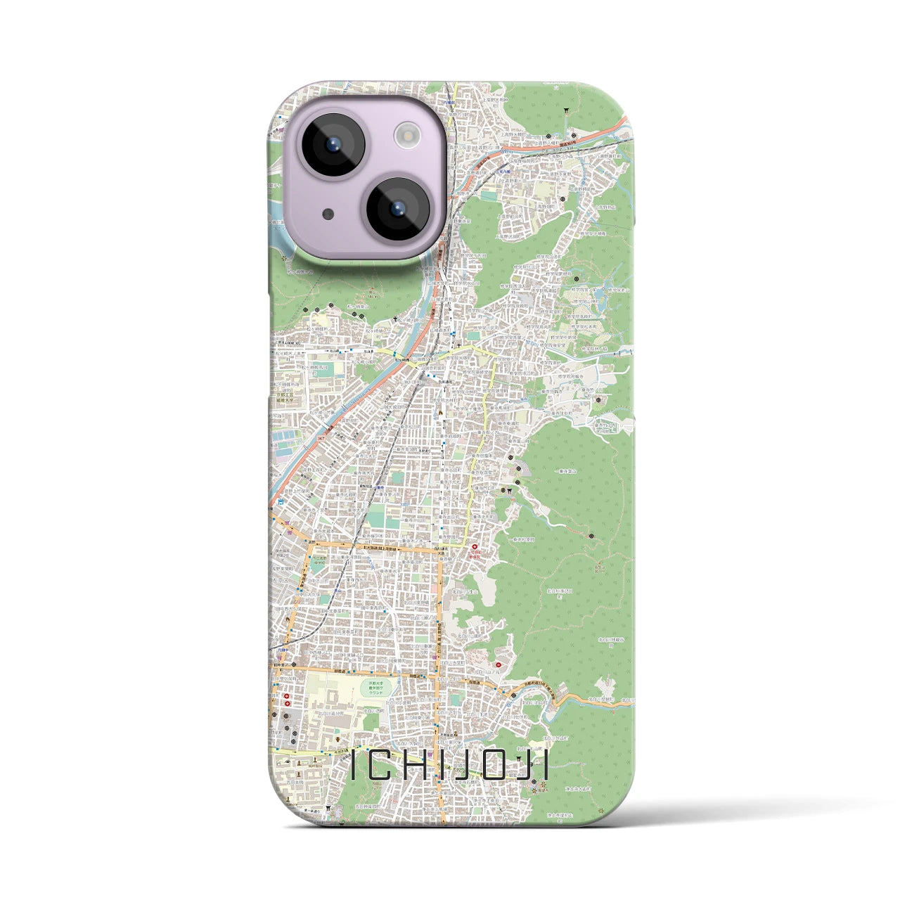 【一乗寺(京都府)】地図柄iPhoneケース(バックカバータイプ)