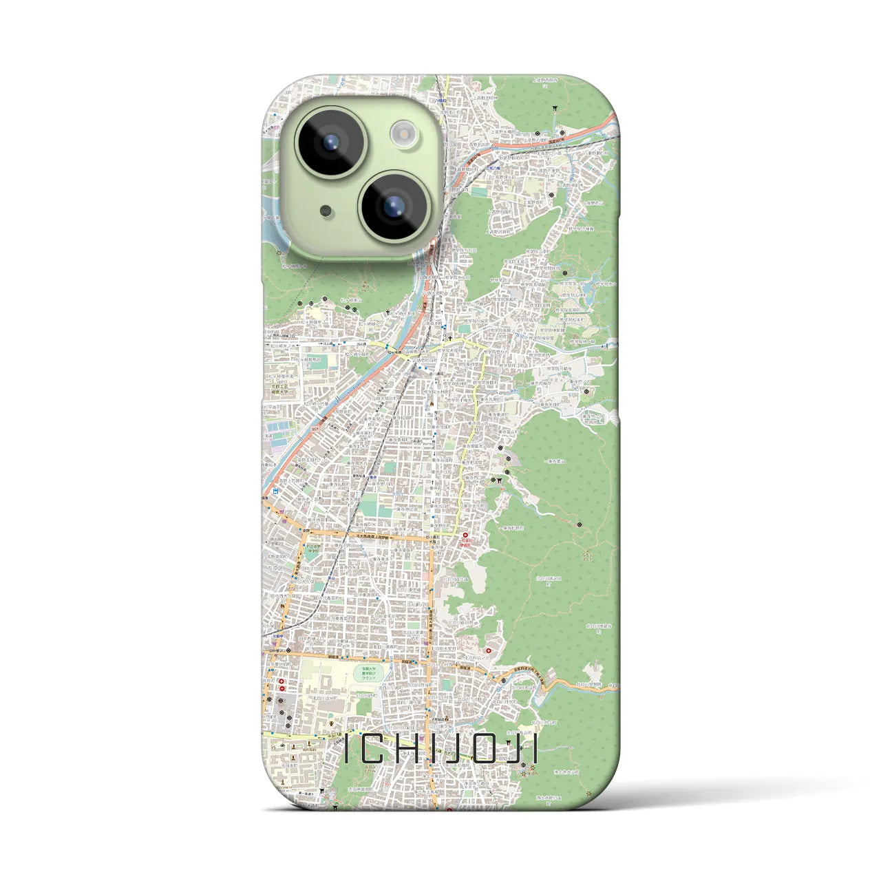 【一乗寺(京都府)】地図柄iPhoneケース(バックカバータイプ)
