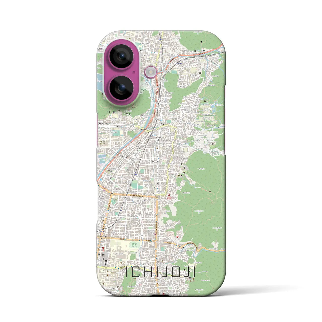 【一乗寺(京都府)】地図柄iPhoneケース(バックカバータイプ)