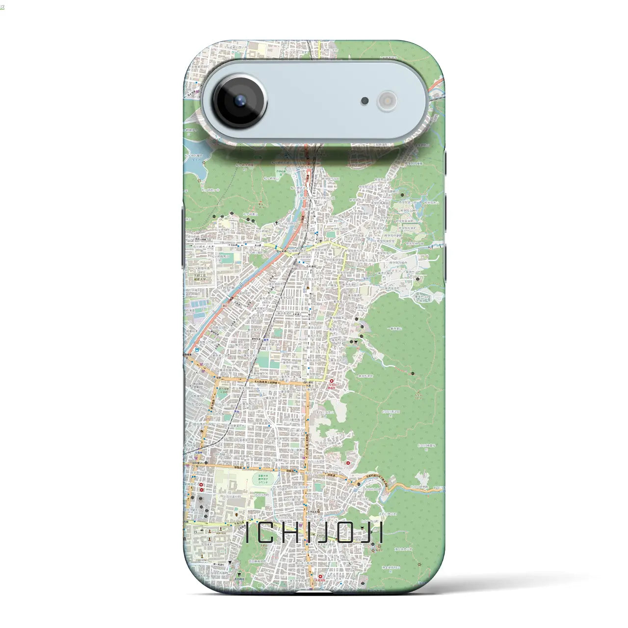 【一乗寺(京都府)】地図柄iPhoneケース(バックカバータイプ)ブラック・iPhone 17 Pro Max 用