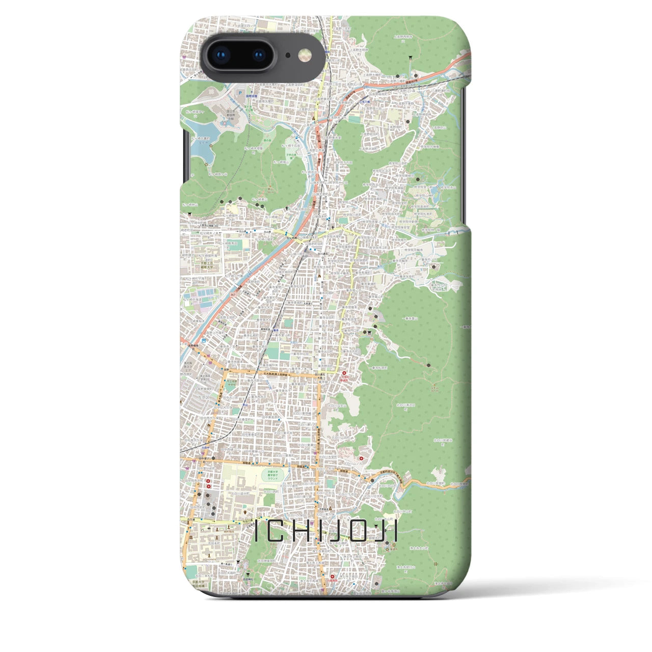 【一乗寺(京都府)】地図柄iPhoneケース(バックカバータイプ)